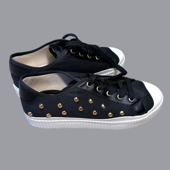 Gianni Bini Go-Getter Black Platform Sneakers 8 - Picture 1 of 10
